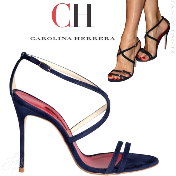 Carolina Herrera Shoes - Carolina Herrera Strappy Sandal blue suede heel 39